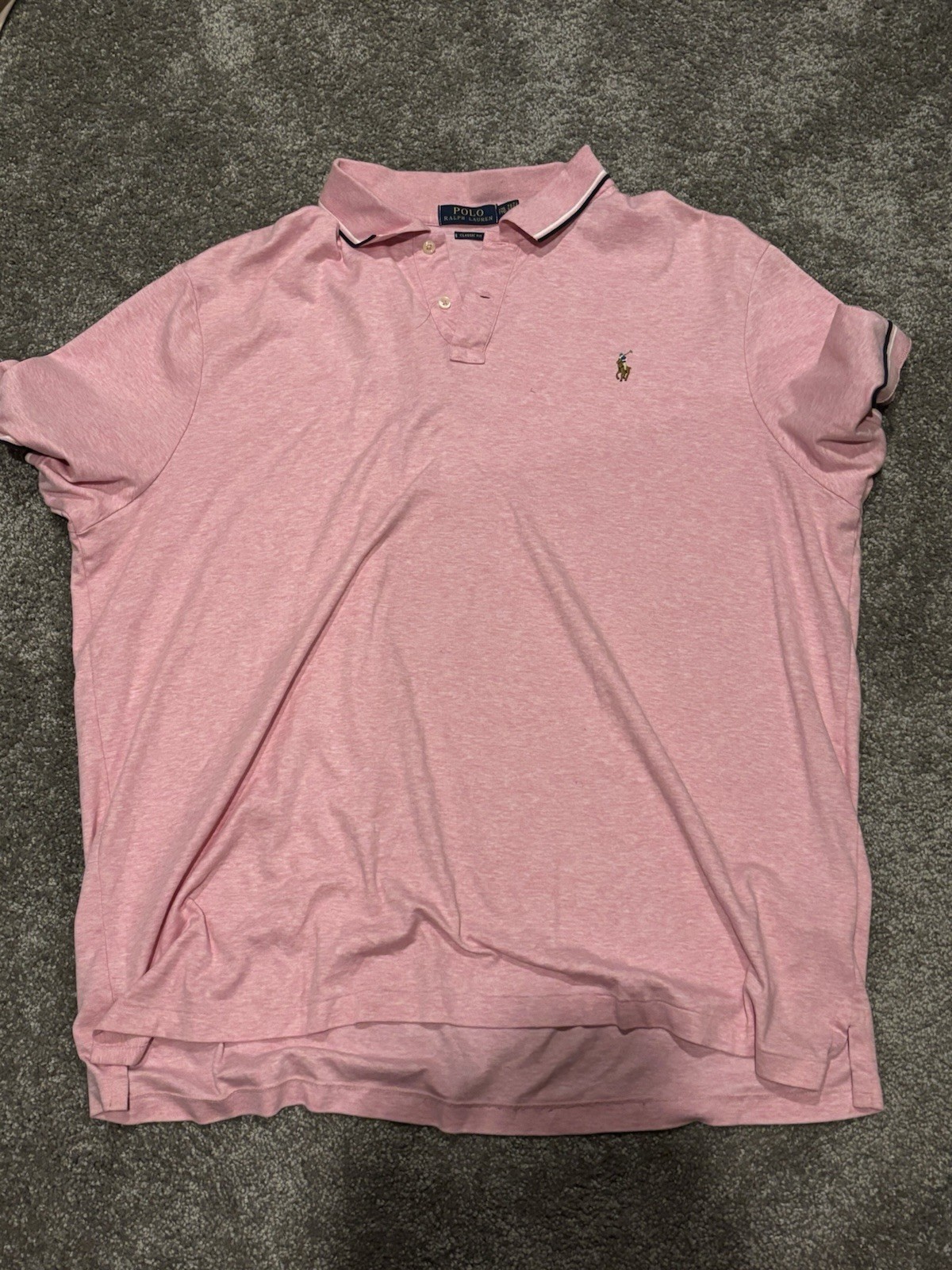 Polo Ralph Lauren Pink Polo Shirt Mens XL Casual Short Sleeve 10994