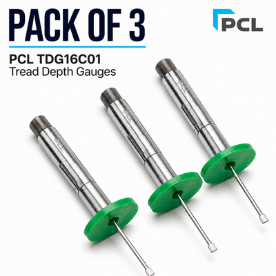 PCL Reifenprofiltiefenmesser 3er Pack TDG16C01 MOT DVSA 1-26mm Auto Van Werkzeug