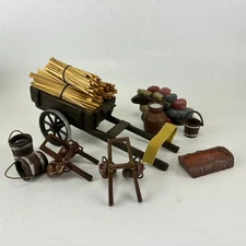 Fontenini Depose Italy Mixed Lot Cart Jugs Trough Wall Buckets Nativity Figurine