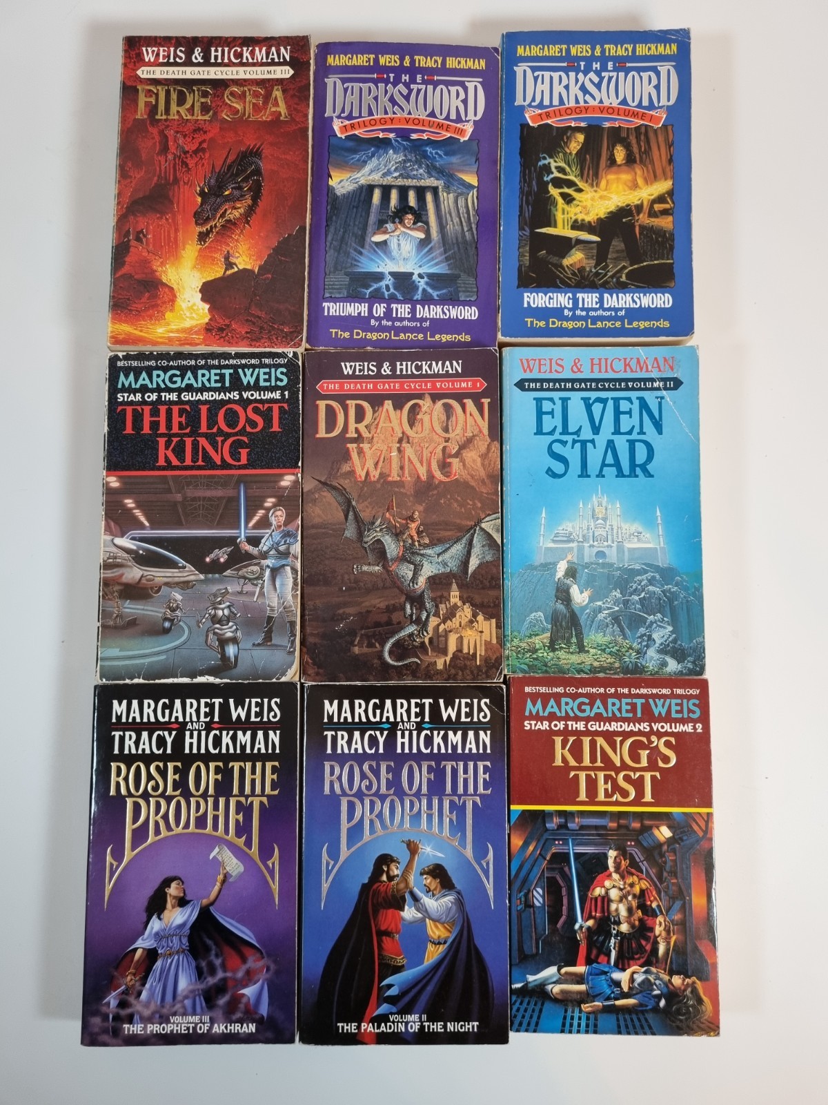 9  Tracy Hickamn Margaret Weis Vintage Fantasy Bundle Death Gate Cycle Darksword