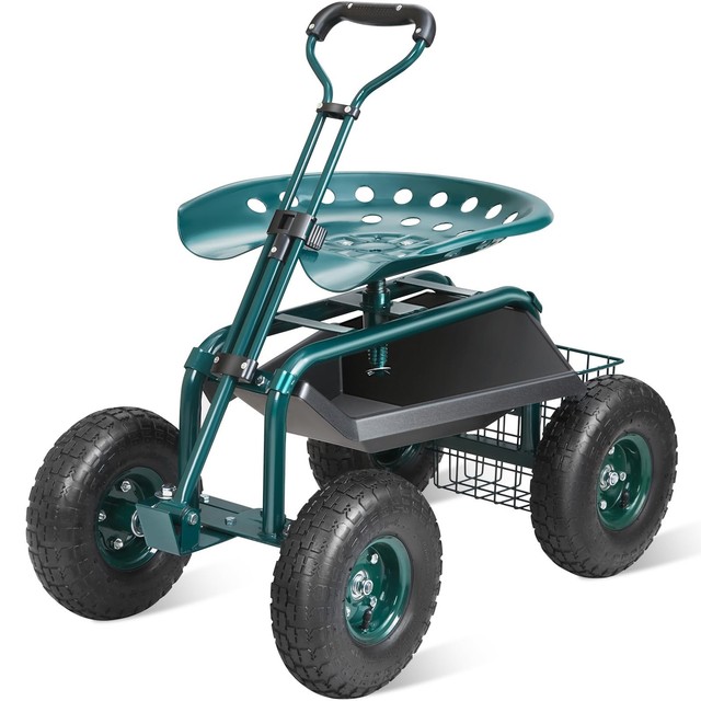 VEVOR Garden Cart Rolling Workseat