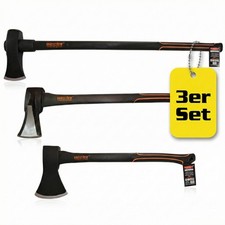 Spaltaxt Axt Beil 3er Set HECHT Holz Fiberglas Kern Spalt Universal Hand Hammer