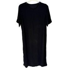 Everlane The relaxed T-Shirt Dress In Buttersoft Tencel Black Size L Minimalist