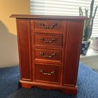Bombay Co. 1997 Wooden Jewelry Armoire / Open Top,3 Drawers,2 Side Cherry Finish — photo 1