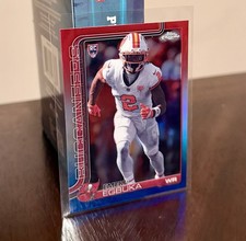 Emeka Egbuka Rookie 2025 Topps Chrome (RC) #312 Red White & Blue Refractor