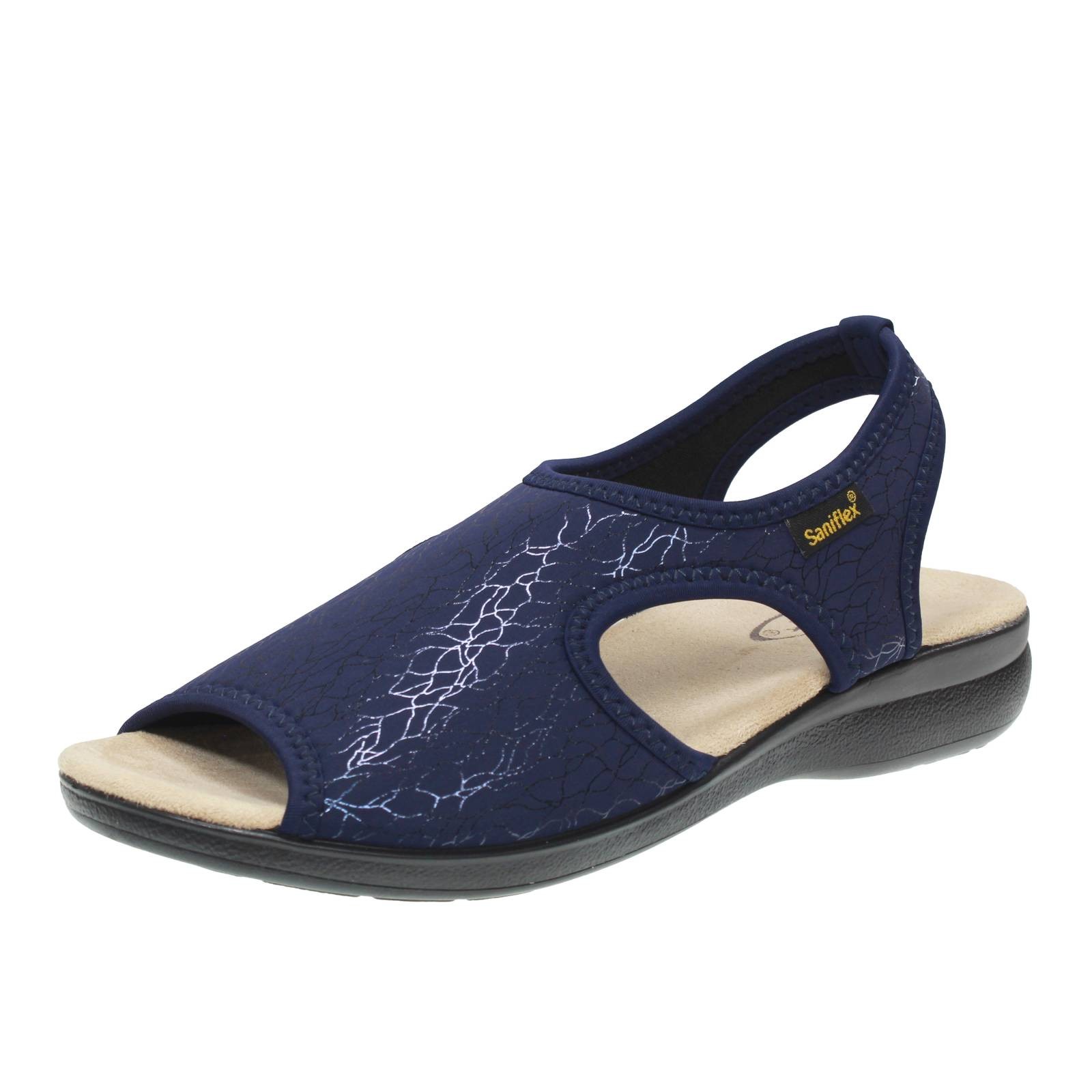 Saniflex Sandalen aus blauem Stretchstoff - Gre 36 239 cm Damenschuhe 9090₽