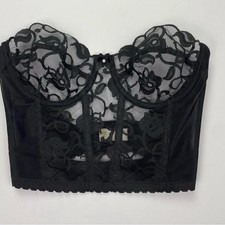 Vintage Victoria's Secret Gold Label black lace bustier, likely from 80  s/90   