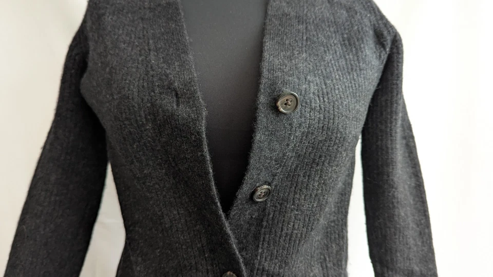 Cárdigan Polo Ralph Lauren gris tejido con botones manga larga para mujer talla XS Foto 3 de 4