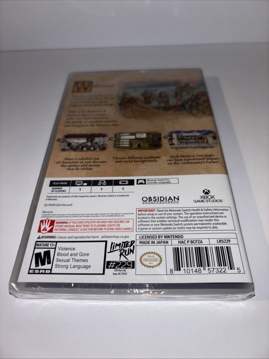 BRAND NEW PENTIMENT LIMITED RUN GAMES NINTENDO SWITCH U.S. ESRB