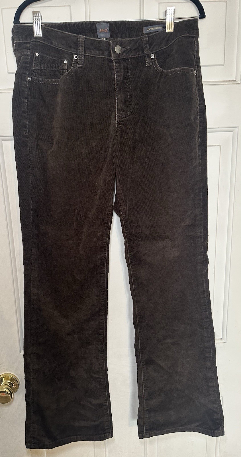 Jag Low Rise Boot Leg Courdaroy Pants Brown Jeans Womens Size 12 X32