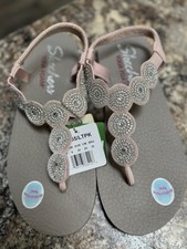 Skechers Meditation-Stars  Sparkle-Circular Rhinestone Slingback Flip-Flop