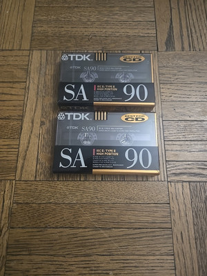 TDK SA90 Cassette Tape Blank 90min Type II High Position (2 New Tapes)