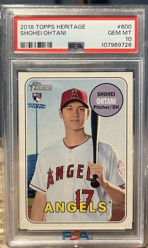 2018 Topps Heritage Shohei Ohtani RC #600 PSA  10 Gem Mint