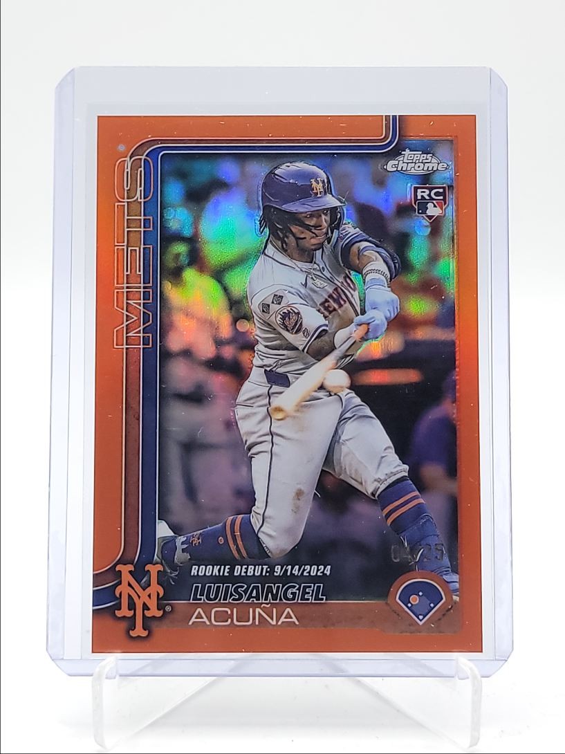 LUISANGEL ACUNA 2025 TOPPS CHROME UPDATE ROOKIE DEBUT ORANGE RC /25 Q5369