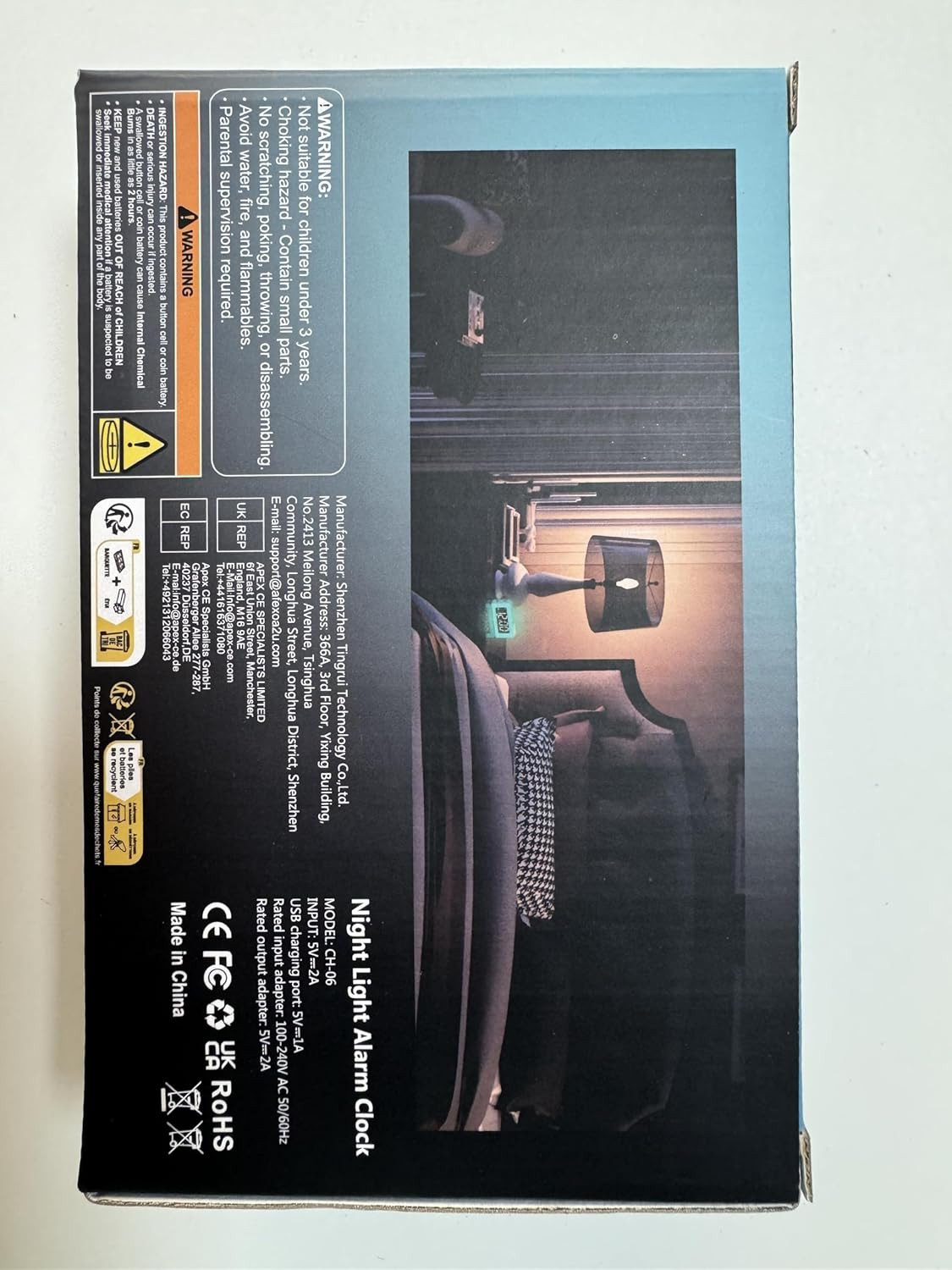 Kids Alarm Clock for Bedroom, Mirrored Digital Clock with 8 RGB Night Lights, 0%