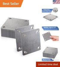 8 Pack Flat Steel Plates, 4'' X 4'', Laser Cut A36 Mild Steel, Weldable Sheets