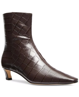 Michael Kors Womens Cosmo Croc-Embossed Ki Chocolate 9M