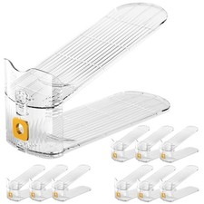 10Pack Shoe Slot Organizers Clear Shoe Stacker Organizer for Closet Shoe Hold...