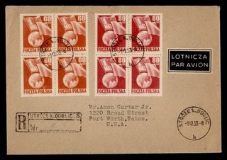 DR WHO 1953 POLONIA REGISTRADO STROZE K GORLIC CORREO AÉREO A EE. UU. R72295