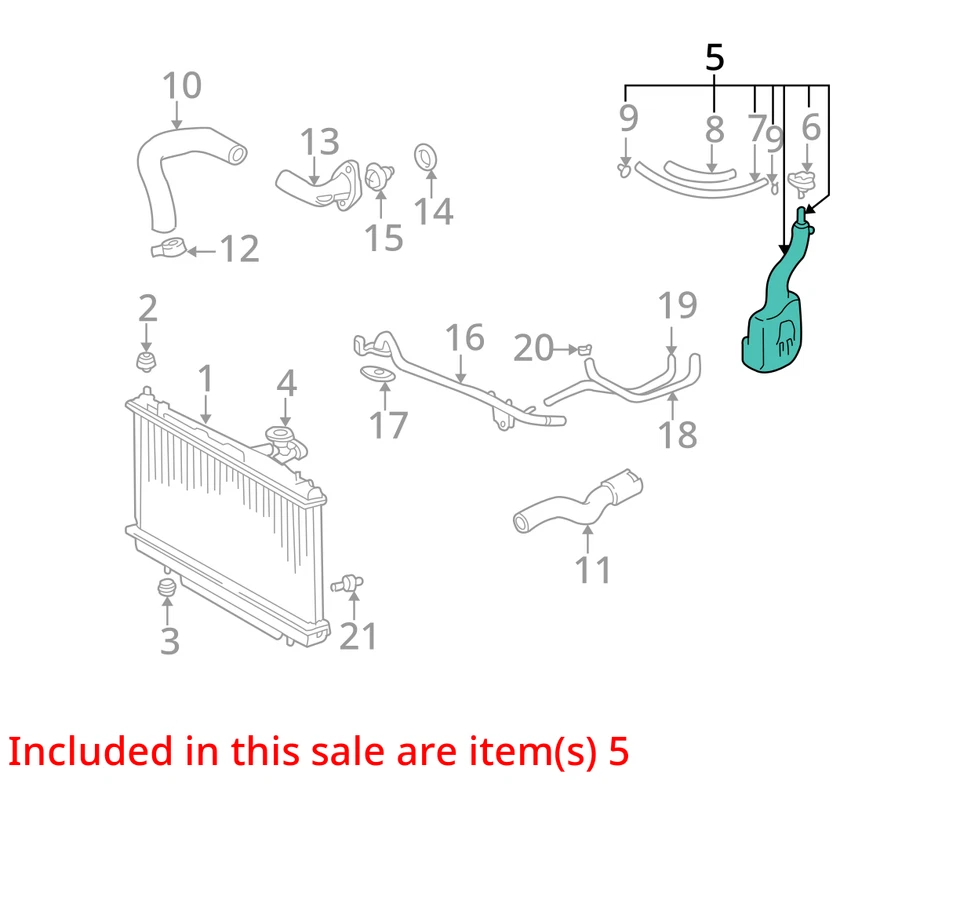 Toyota Rav4 2004 botella de desbordamiento de refrigerante fabricante de equipos originales 98 k millas - LKQ351737176 Foto 4 de 4