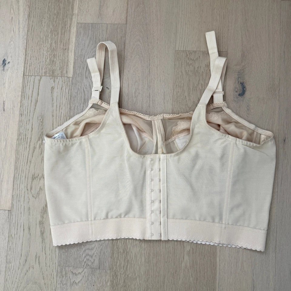 Goddess Womens Longline Bra Sz 50C Beige GD1304 Full Coverage Soft Cup Plus Size - Image 2 of 4