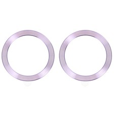 2 Pack 56x1 mm Universal Wireless Magnetic Metal Ring Sticker Light Purple
