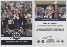 2017 Notre Dame 1988 Championship Blue /88 Wes Pritchett Picks up the Fumble #71