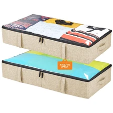 Under Bed Storage Containers, Closet Organizers with Sturdy Handles for Cloth...