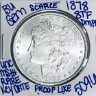 1878 8TF BU UNCIRCULATED MORGAN SILVER DOLLAR AUTHENTIC U.S. MINT COIN 5096