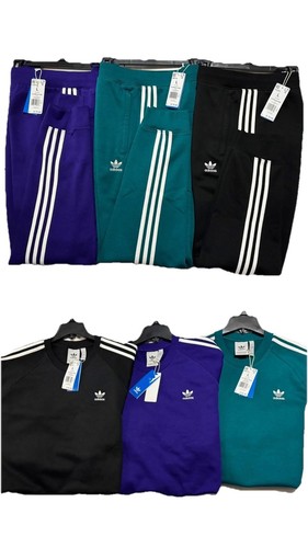 adidas mens adicolor 3 stripes joggers & 3stripes crew - Picture 1 of 34