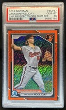 2024 Bowman Jackson Holliday Chrome Orange Shimmer Refractor #/25 PSA 10