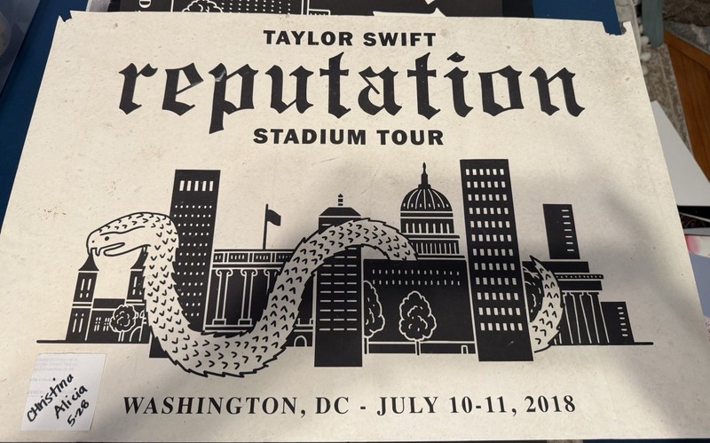 Taylor Swift Reputation Tour Washington DC White Poster