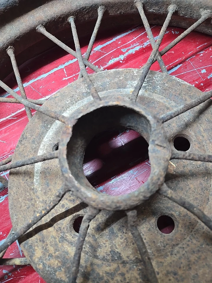 Vintage Rusty Old 1928 Model A Ford AR Wheel 1928 1929 As Is See Pics - Image 2 of 4