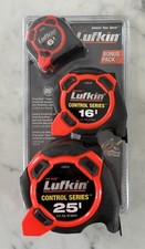 Lufkin-CS8525A 6ft, 16ft and 25ft Control Series Tape Measure Set Three Pack