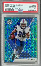2020 Mosaic Zack Moss Rookie Peacock Choice - PSA 10