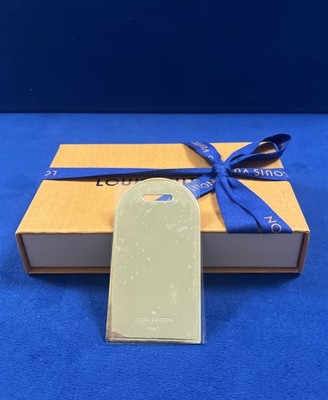 Authentic Louis Vuitton Gold Plaque Porte-Adresse W/ Box , Ribbon