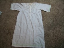Vintage 1980&rsquo;s handmade baby nightgown w long sleeves of dotted swiss fabric