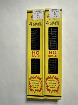 2 Boxes VTG Model Power Italy HO Straigt Track Sections 4-9'' Sections Per Box