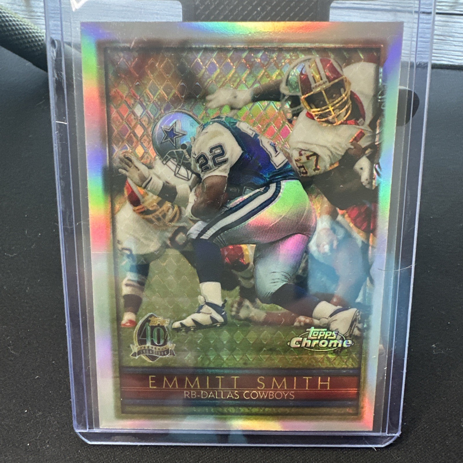 1996 TOPPS CHROME 108 EMMITT SMITH REFRACTOR RARE DONT SEE THIS CARD MUCH!