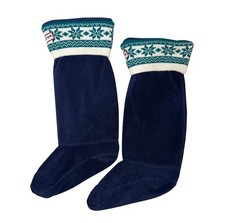 Kids Hunter Boot Socks - Size Medium 11-13 , Navy Blue  Snowflakes