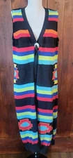 Roja Women XL Colorful Knit Duster Sweater Tribal Southwest Rare Discontinued🌵