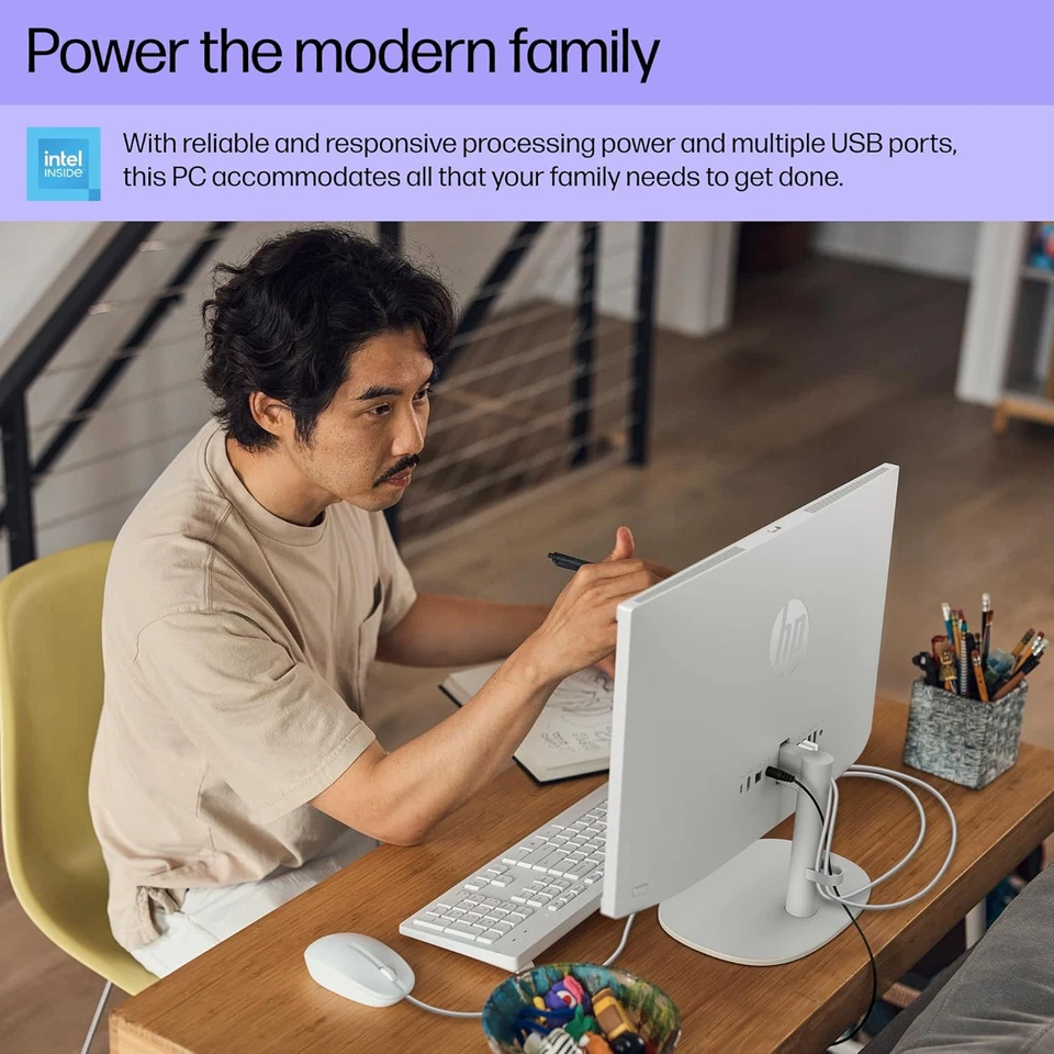 2024 HP All In One Computer Desktop 21.5" Intel Celeron 16GB 1TB SSD Win 11 Pro - Image 4 of 4