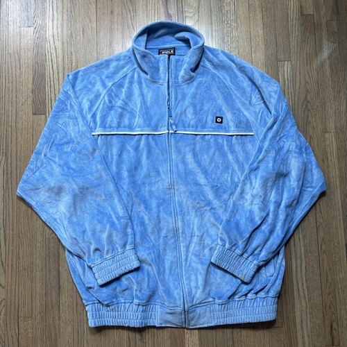 Vintage Men’s XL South Pole Blue Velour Track Suit Hip Hop Retro Streetwear - Picture 3 of 22
