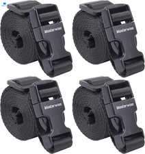Buckle Straps with Clips, Adjustable Nylon 6  x1", Black