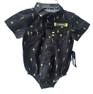 Magellan Outdoors Infant Laguna Madre Halloween Black Romper Bodysuit 12-18M New