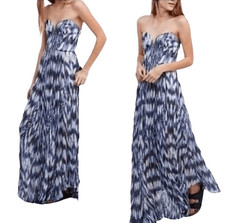 Kimchi blue urban outfitter, sweetheart low V Flowey blue and white Maxi /2