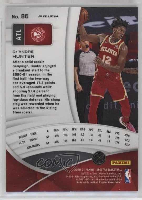2020-21 Panini Spectra Celestial Prizm /99 De'Andre Hunter #86 - Image 2 of 2