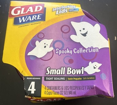 GLAD Limited Edition Halloween Holiday Plastic Storage Containers 4 Pack 32 oz.