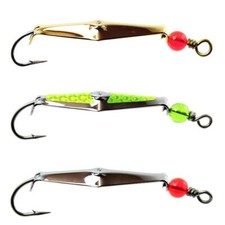 Trolling Spoon Lures for Saltwater Fishing Size 0-3 Pack Chrome/Gold/Chartreu...