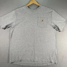 Carhartt Pocket T-Shirt Mens Large Loose Fit Gray Comfort Heavy Workwear K87-M